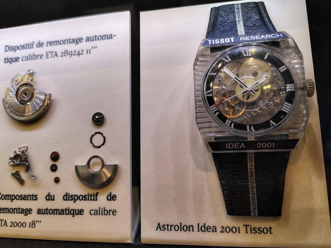 A prototype watch from Tissot Research (Astrolon Idea 2001) along with its components